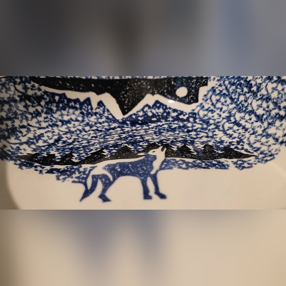 Folk Craft - Tien Shan - Spongewear - WOLF 9 " Serving Bowl - Picture 7 of 8